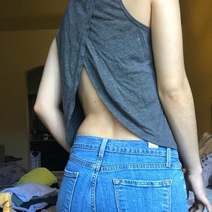 Grey top with open back